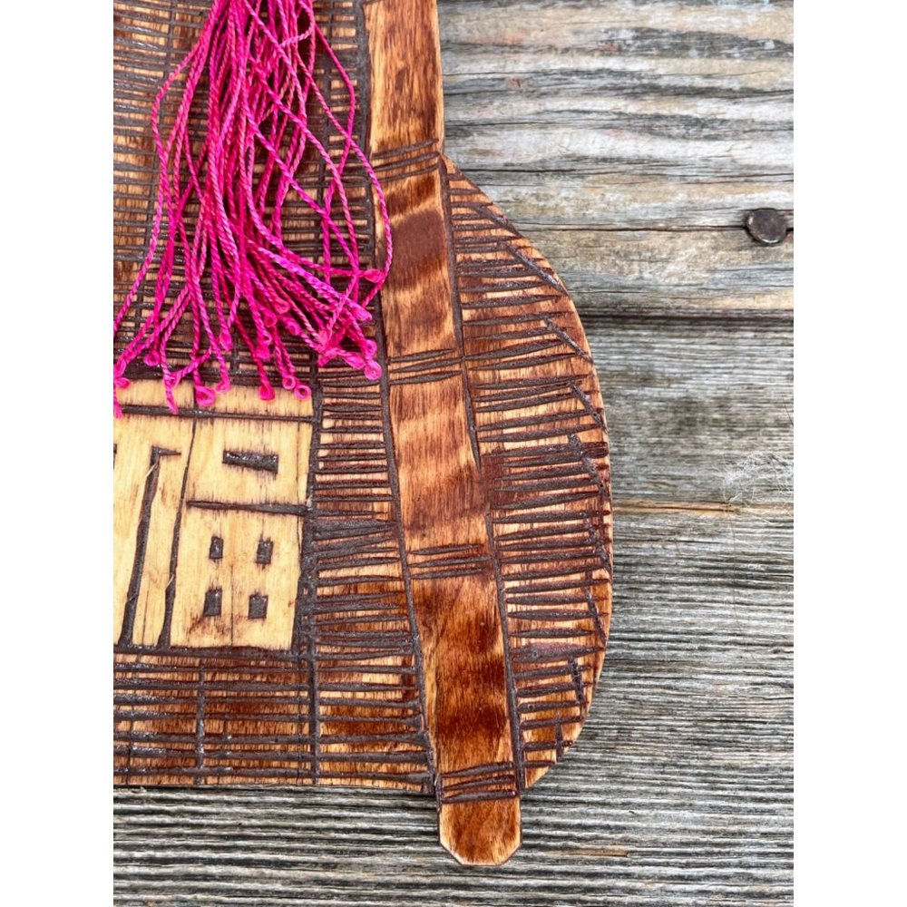 Vintage Chinese Carved Wood Letter Motif bamboo Wall Decor - Picture 8 of 9